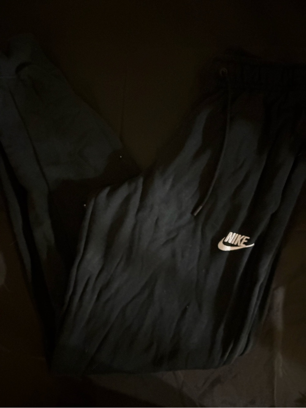 Nike Black Jogger Sweatpants with White Swoosh